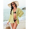 Clearlove Women Swimsuit Coverup Shirt Dress Button Down Cover Up Beachwear - 3 of 4