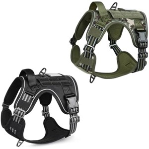 rabbitgoo Tactical Dog Harness for Large Dogs, Molle, Easy Control Service Dog Vest Training Walking, Adjustable Reflective Tactical Pet Harness - 1 of 1