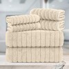 BAGOKIE 100% Turkish Cotton Corduroy Ribbed Bath Towels 6-Piece Set - 4 of 4
