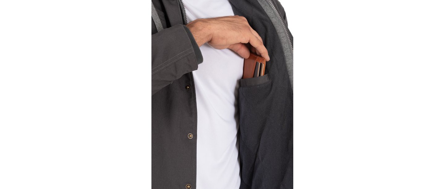 Wells Lamont Quilted Flex Canvas Thermal Lined Shirt Jacket - Grey 2X Large — фото 2