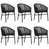 vidaXL Patio Dining Set Outdoor Dining Set Table and Chair Set for Garden - Black 55.1" Table Length 6 Items - 3 of 4