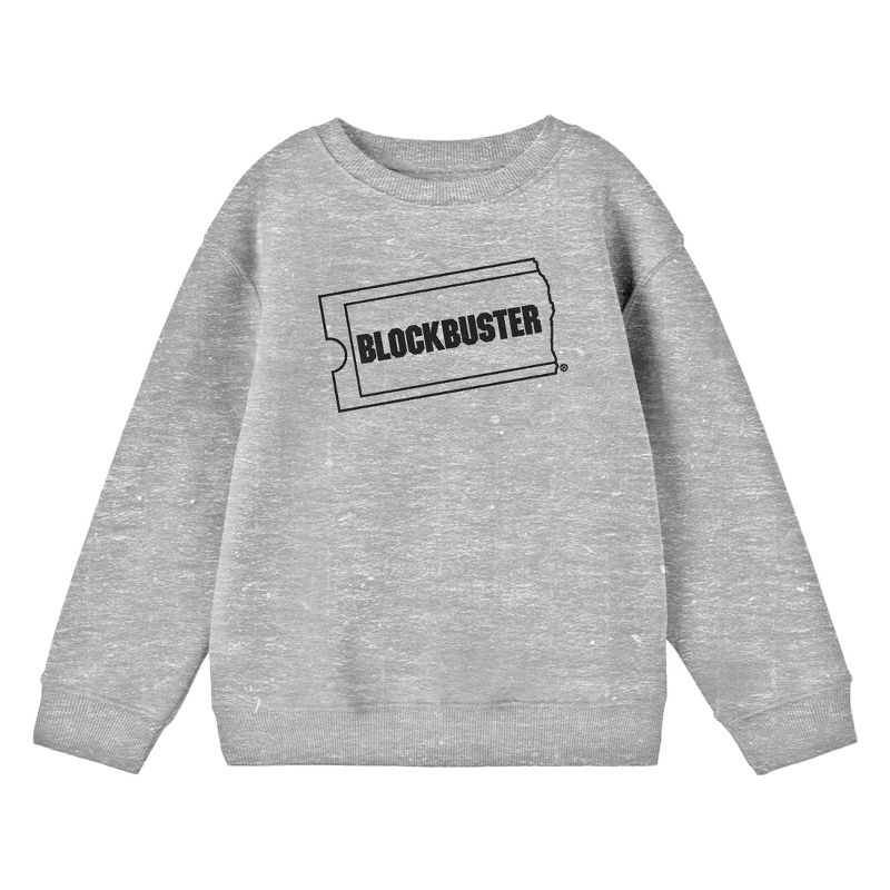 Blockbuster Black Logo Junior's Gray Sweatshirt, 1 of 3
