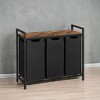 Laundry Hamper, Laundry Basket, Laundry Sorter with 3 Pull-Out and Removable Bags, Shelf, Metal Frame, 3 x 10 Gallons - 3 of 4