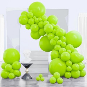 PartyWoo Balloons Lime Green Yellowish 18 12 10 5 Inch 140 pcs - 1 of 4