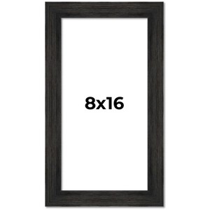 PosterPalooza | 8x16 Wide Barnwood Picture Frame, UV Acrylic, 6 Finishes - Grey, Brown, White, and Black - 1 of 4