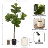 Kate and Laurel Fidmont Faux Fiddle Fig Tree with Jia Curved Planter Pot, 4 FT, Cream - 2 of 4
