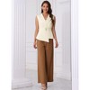 INSPIRE CHIC Women's Belted Lapel Collar Work Sleeveless Vest - 4 of 4