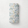 Little Dino Boys Teal/Yellow 2 pack Muslin Swaddling Blankets - 4 of 4