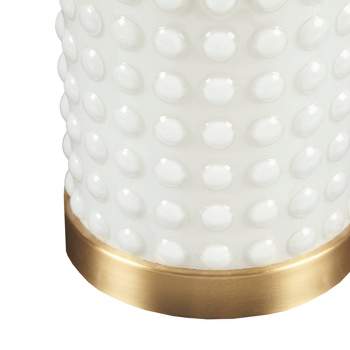 Grace Ivy Textured Dot Table Lamp (Includes LED Light Bulb) White/Gold - Ink+Ivy