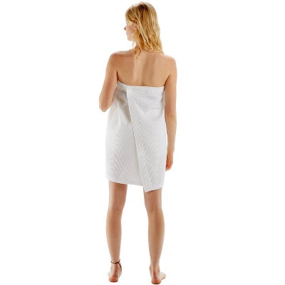 Navy Blue Lightweight Cotton Blend Waffle Bath Wrap