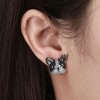 Boston Terrier Stud Earrings for Women Dog Black Cubic Zirconia Ginger Lyne Collection - 4 of 4