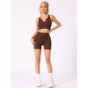 Allegra K Women's Bra and Underwear Sets, Ribbed Exercise Tank Bra High Waist Flatten Stomach Knickers - 4 of 4