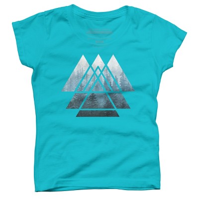 Girl's Design By Humans Misty Forest Sacred Geometry By Maryedenoa T-Shirt