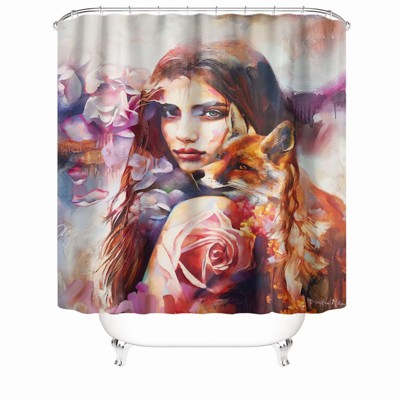 Princess And Fox Shower Curtains for Bathroom Waterproof Fabric Bath Curtain Durable Soft Stylish Bathroom Decor 72x72 Inch