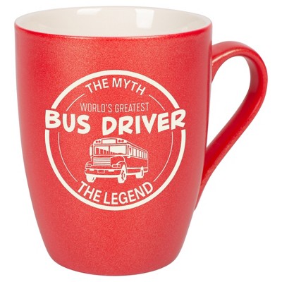 Elanze Designs World's Greatest Bus Driver The Myth The Legend Crimson Red 10 ounce New Bone China Coffee Cup Mug