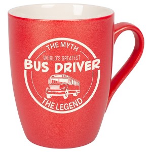Elanze Designs World's Greatest Bus Driver The Myth The Legend Crimson Red 10 ounce New Bone China Coffee Cup Mug - 1 of 4