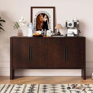 NicBex Buffet Cabinet with Storage and Long Handle,Sideboard Cabinet with Adjustable Shelves and 4 Doors,Storage Cabinet for Living Room,Espresso - 1 of 4