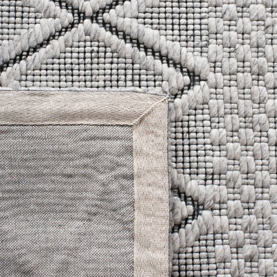 Marbella Gray and Black Hand Woven Wool Area Rug