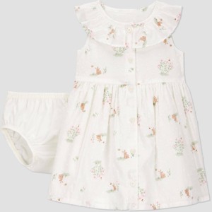 Carter's Just One You®️ Baby Girls' Floral Printed Dress - White - 1 of 4
