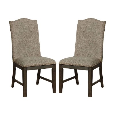 NicBex Set of 2 Dining Chair Kitchen Furniture Upholstered Padded Seat Chairs with Solid Wood Legs,Gray