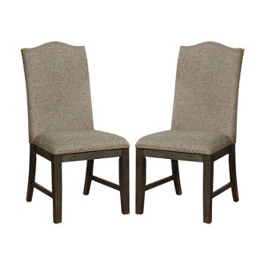 NicBex Set of 2 Dining Chair Kitchen Furniture Upholstered Padded Seat Chairs with Solid Wood Legs,Gray - 1 of 4