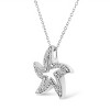 Haus of Brilliance Silver Diamond Accent Starfish Pendant Necklace - 3 of 4