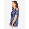 Woman Within Plus Size Short-Sleeve Cold-Shoulder Tee - 4 of 4