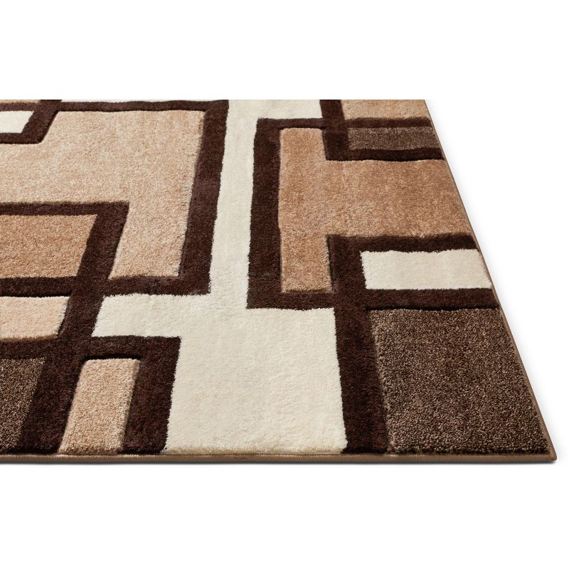 Uptown Squares Modern Geometric Comfy Casual Hand Carved Abstract Boxes Contemporary Thick Soft Plush Area Rug, 4 of 6