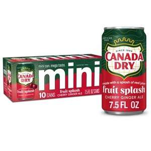 Canada Dry Fruit Splash Cherry Soda - 10pk/7.5 fl oz Mini Cans - 1 of 4