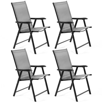 Yaheetech Set Of 4 Outdoor Texteline Folding Dining Chairs, Gray : Target