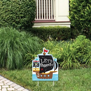 Big Dot of Happiness Pirate Ship Adventures - Outdoor Lawn Sign - Skull Birthday Party Yard Sign - 1 Piece - 1 of 4