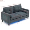 NicBex Loveseat Sofa with 2 USB Ports & 2 Side Pockets Modern Upholstered Linen Fabric 2 Seater Couch for Living Room,Apartment - 3 of 4