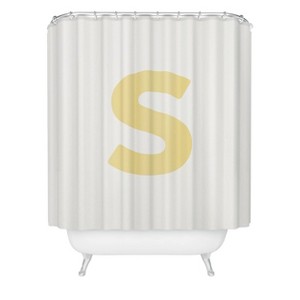 Deny Designs April Lane Art Block Monogram Shower Curtain - 1 of 3
