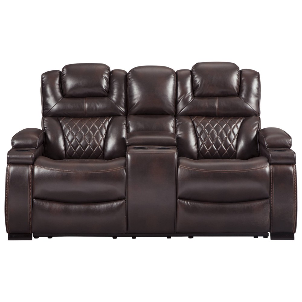 Photos - Sofa Ashley Warnerton Power Recliner Loveseat with Console and Adjustable Headrest Cho 