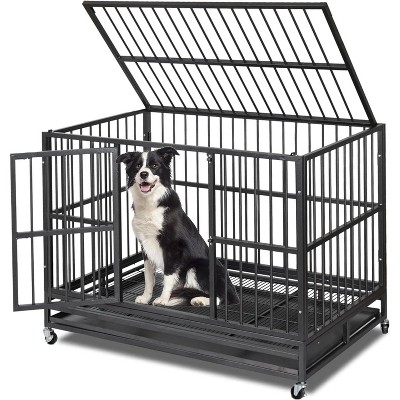 Dog House,Outdoor Dog Kennel for Large Dog,Heavy Duty Galvanized Steel Dog Enclosure with Waterproof Cover/Safe Lock for Rabbits Chicken Cat