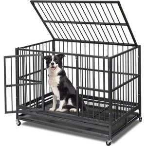 Dog House,Outdoor Dog Kennel for Large Dog,Heavy Duty Galvanized Steel Dog Enclosure with Waterproof Cover/Safe Lock for Rabbits Chicken Cat - 1 of 4