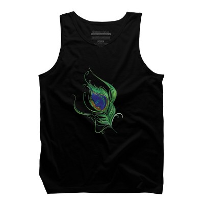 Men's Design By Humans Artistic Peacock Feather Lord Krishna By equanimousone Tank Top