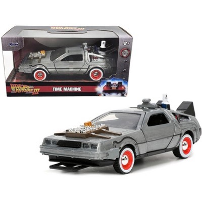 DeLorean DMC (Time Machine) Brushed Metal "Back to the Future Part III" (1990) Movie 1/32 Diecast Model Car by Jada