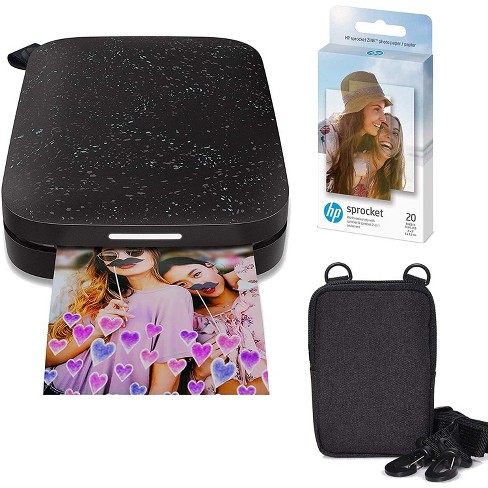 Hp Sprocket Portable 2x3 Instant Photo Printer (black Noir) Zink Paper  Bundle : Target