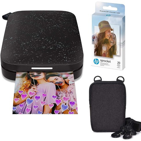 HP Sprocket Plus Instant Photo Printer (Black) Prints on 2.3x3.4” Zink  Sticky