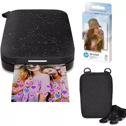 HP Sprocket Portable 2x3" Instant Photo Printer (Black Noir) Zink Paper Bundle