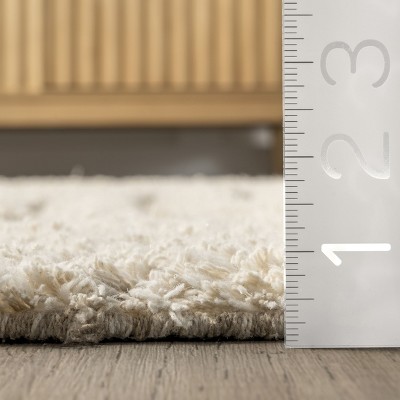 Ivory Whisper Round Hand-Tufted Wool & Cotton Shag Rug