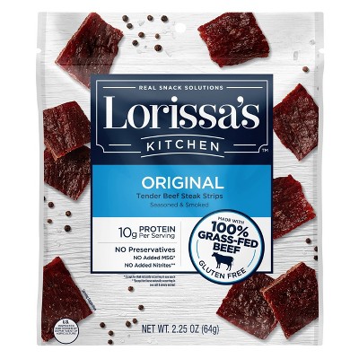 Lorissa's Kitchen Original Beef Steak Strips Jerky - 2.25oz