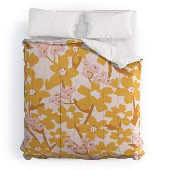 Deny Designs ThityOne Illustrations Wildflowers in Turmeric Comforter Set Yellow