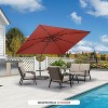 PURPLE LEA Cantilever Patio Umbrella with Base Included Square Umbrella with 360° Rotation and Aluminum Offset Hanging Outdoor Umbrella - 2 of 4
