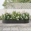 KWPZQEB Galvanized Raised Garden Bed, Planter Box Raised Garden Beds Outdoor, Oval Metal Raised Bed for Vegetables, Fruits, Flowers - 2 of 4