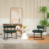 Modern Boucle Curved Backrest Chair Set of 2,Round Upholstered Living Room Chairs,Armless Chairs,Dining Chairs Modern-Cuddlewood - 2 of 4