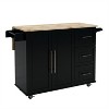 Bella Depot  43.7'' Kitchen Island with Spice Rack and Towel Rack Extensible Solid Wood Table Top - 3 of 4