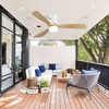 SKRAN 52" Ceiling Fan Without Lights Flush Mount Ceiling Fan with Remote Control, Wood Blades Modern Outdoor Fan No Light for Bedroom/Patio/Indoor - 2 of 4