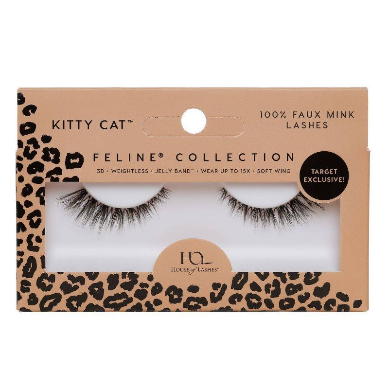 House of Lashes Kitty Cat Natural Volume 100% Cruelty-Free Faux Silk Fibers False Eyelashes - 1pr, 1 of 11